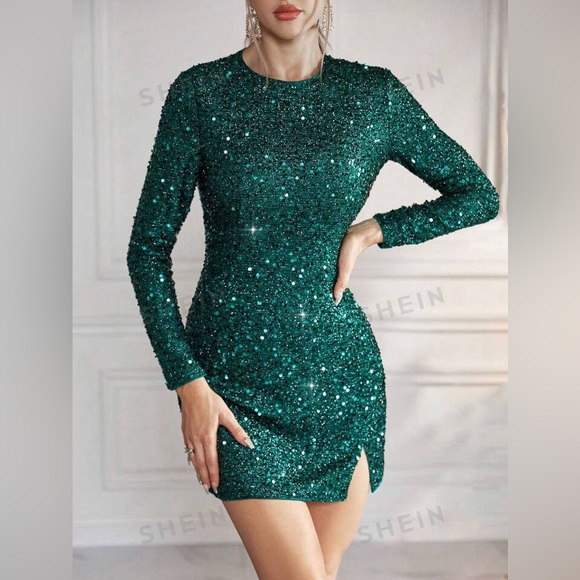 Green sequin dress - Picture 2 of 7